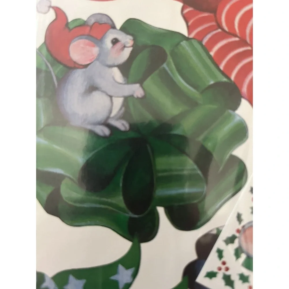 VTG Avon Holiday Wrapping Paper Wee Wishes Holiday Mouse 2‎ Sheets & 4 Gift Tags